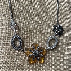 Simply Vera Vera Wang Yellow and Silver Floral Necklace